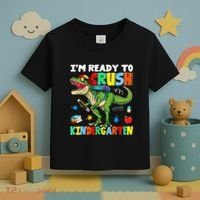 I'm Ready To Crush Kindergarten Back To School Dinosaur Toddler T-Shirt thumb 3