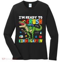 I'm Ready To Crush Kindergarten Back To School Dinosaur Women's Long Sleeve Shirt thumb 0