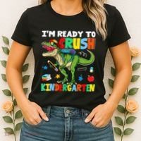 I'm Ready To Crush Kindergarten Back To School Dinosaur Women's T-Shirt thumb 2