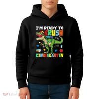 I'm Ready To Crush Kindergarten Back To School Dinosaur Kids Hoodie thumb 4