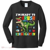 I'm Ready To Crush Kindergarten Back To School Dinosaur Kids Long Sleeve Shirt thumb 0