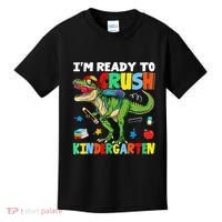 I'm Ready To Crush Kindergarten Back To School Dinosaur Kids T-Shirt thumb 0