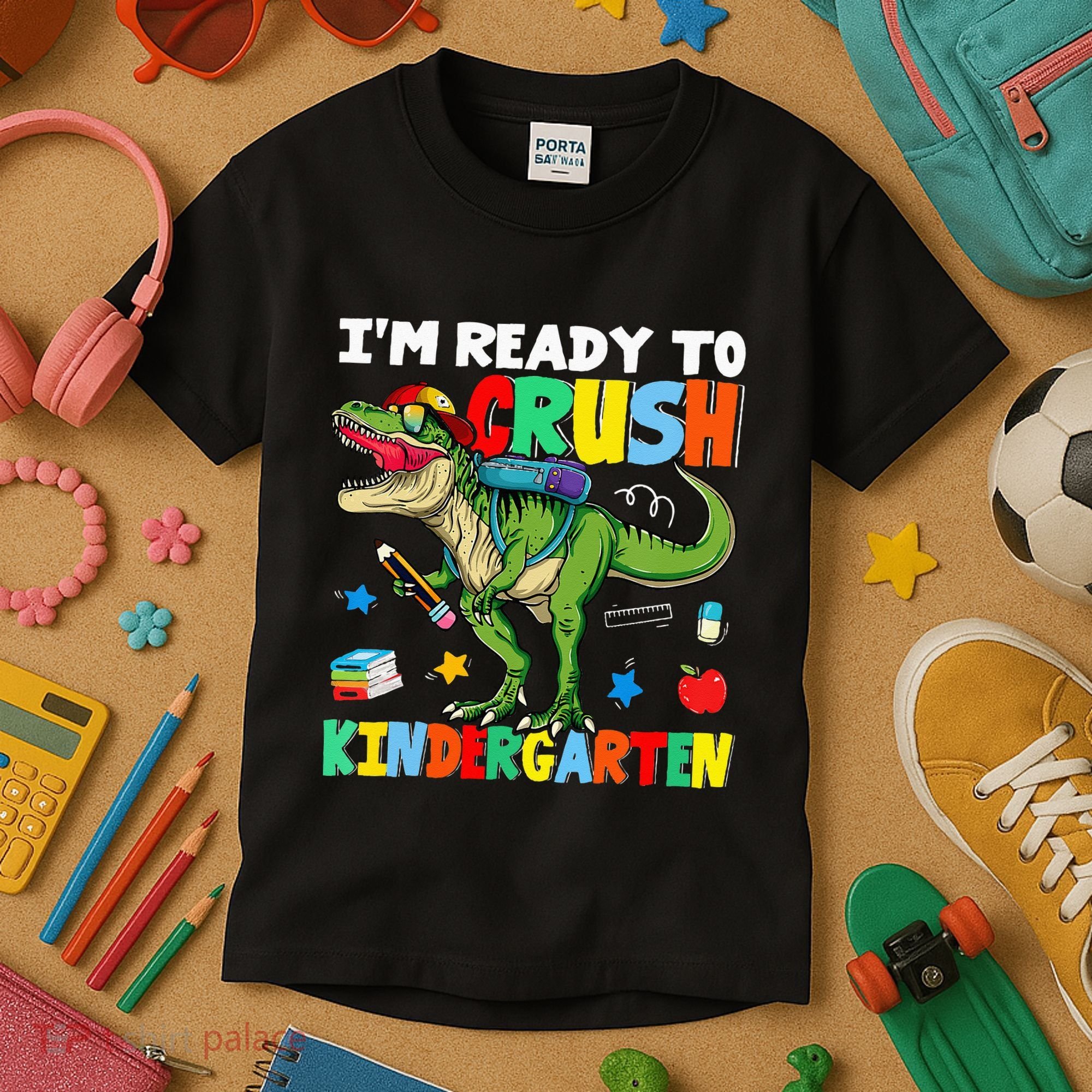 I'm Ready To Crush Kindergarten Back To School Dinosaur Kids T-Shirt