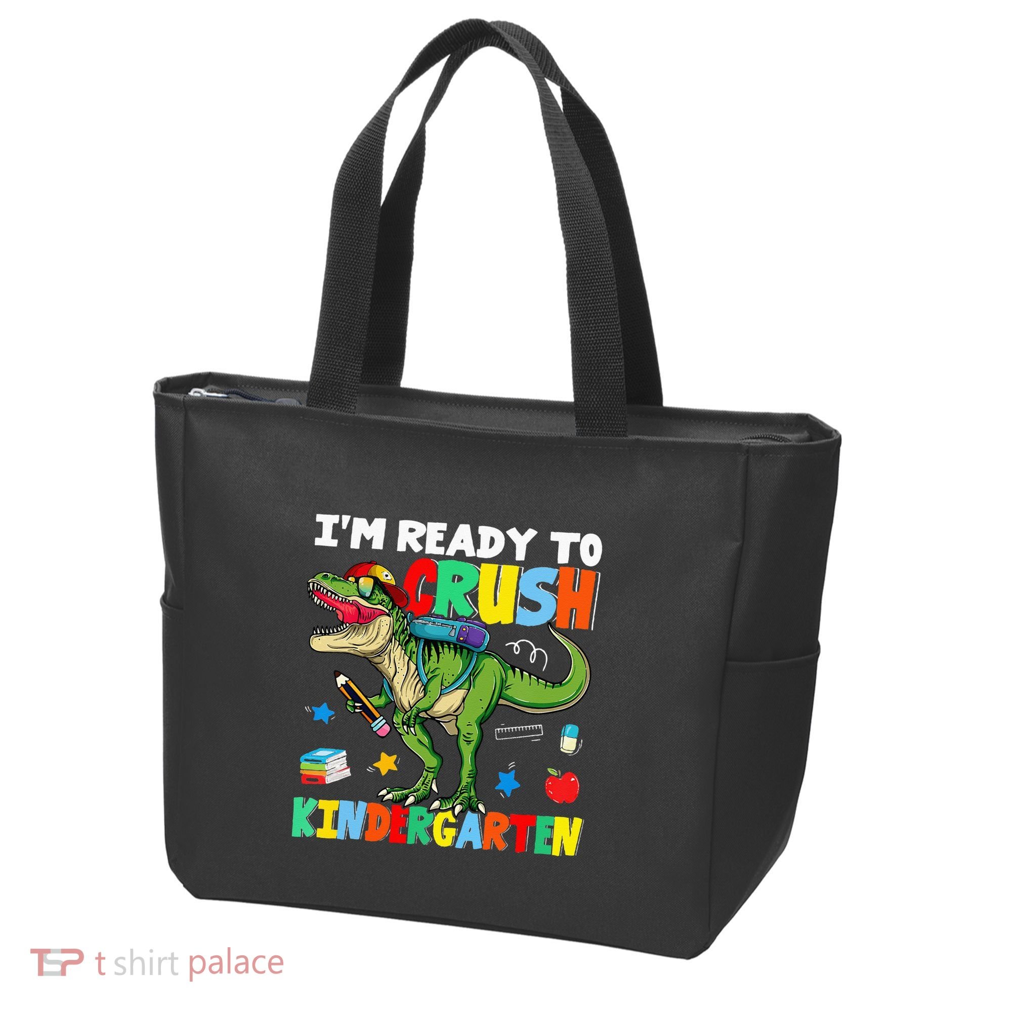 I'm Ready To Crush Kindergarten Back To School Dinosaur Tote Bag