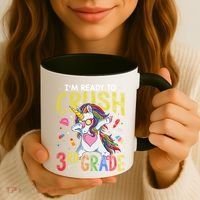 Im Ready To Crush 3Rd Grade Dabbing Unicorn Third Grade Great Gift Coffee Mug thumb 3