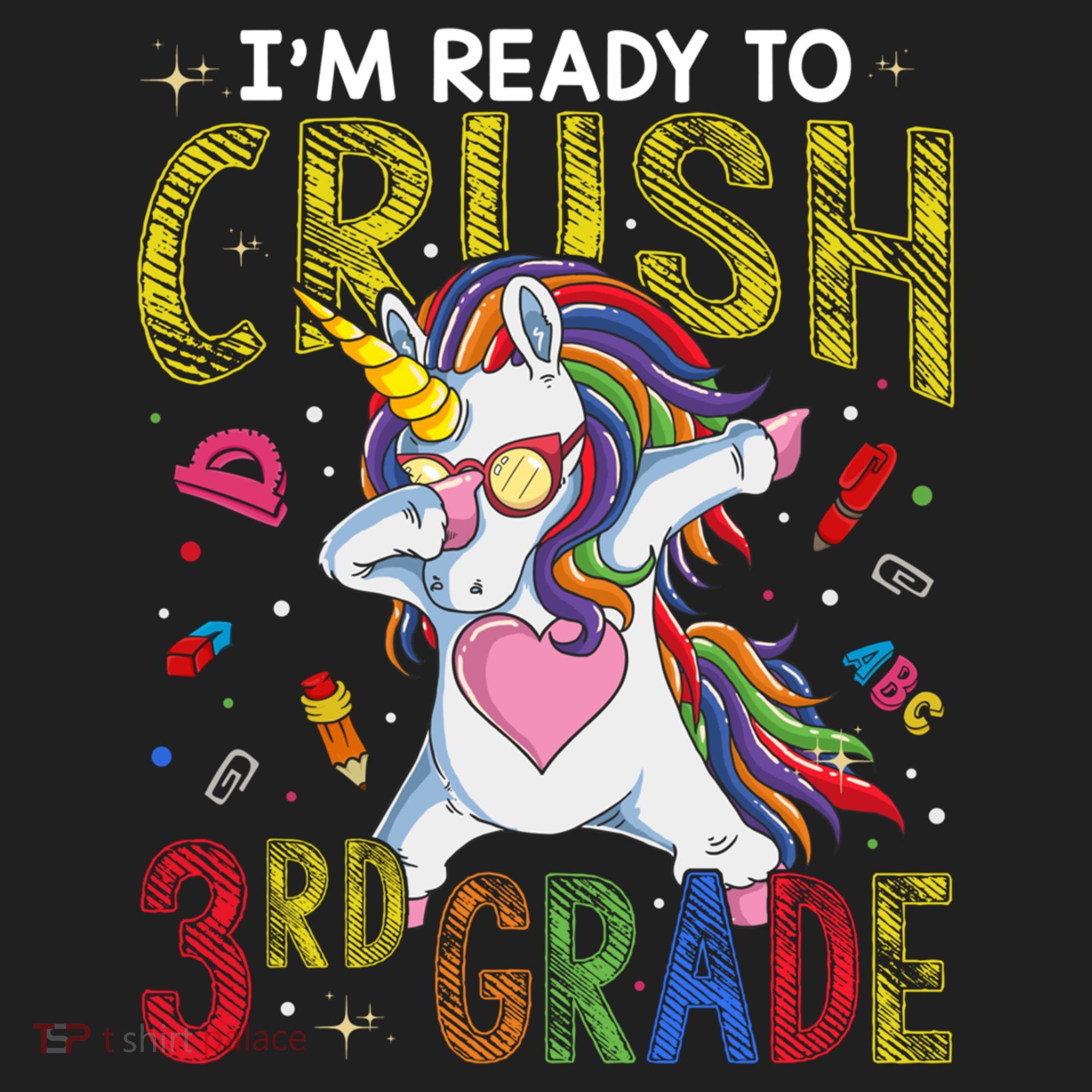 Im Ready To Crush 3Rd Grade Dabbing Unicorn Third Grade Great Gift Beanie