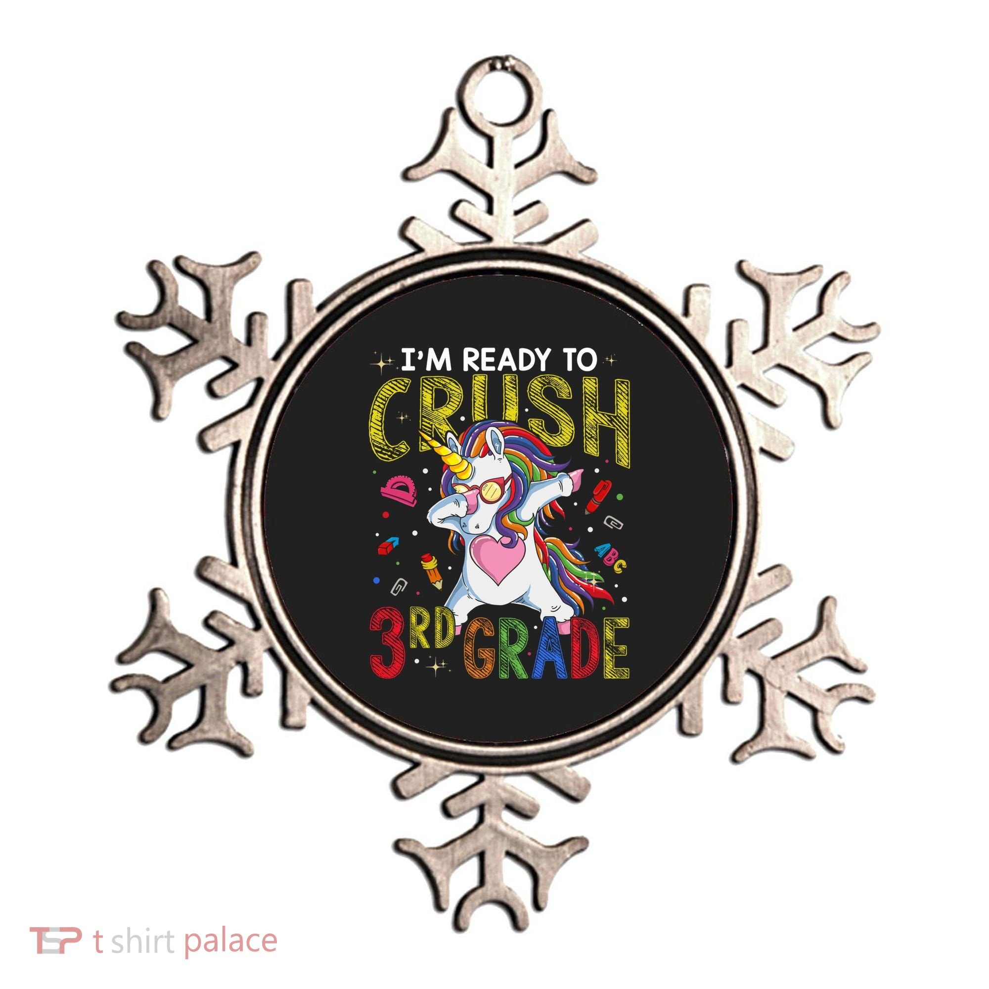 Im Ready To Crush 3Rd Grade Dabbing Unicorn Third Grade Great Gift Ornament