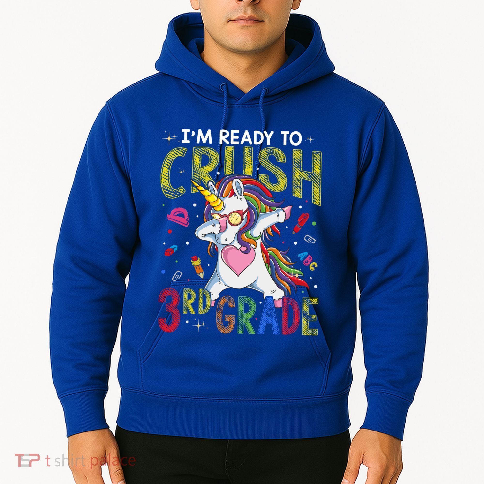 Im Ready To Crush 3Rd Grade Dabbing Unicorn Third Grade Great Gift Hoodie