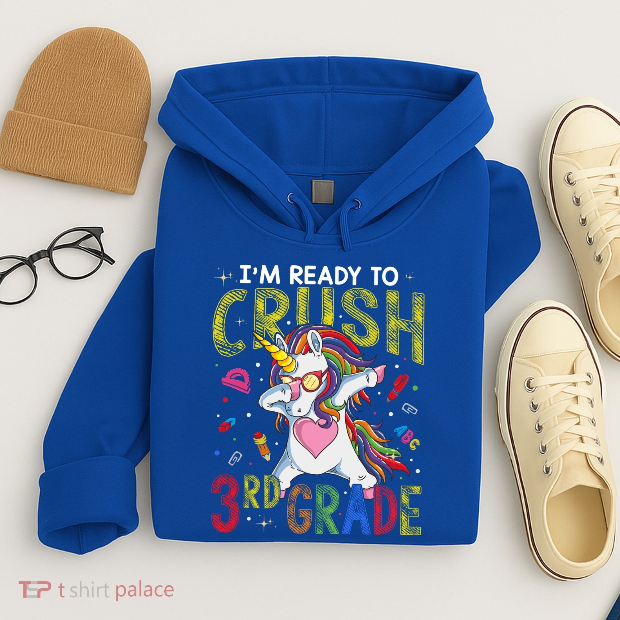 Im Ready To Crush 3Rd Grade Dabbing Unicorn Third Grade Great Gift Hoodie