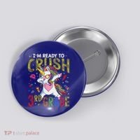 Im Ready To Crush 3Rd Grade Dabbing Unicorn Third Grade Great Gift Button thumb 0