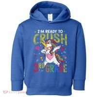Im Ready To Crush 3Rd Grade Dabbing Unicorn Third Grade Great Gift Toddler Hoodie thumb 0