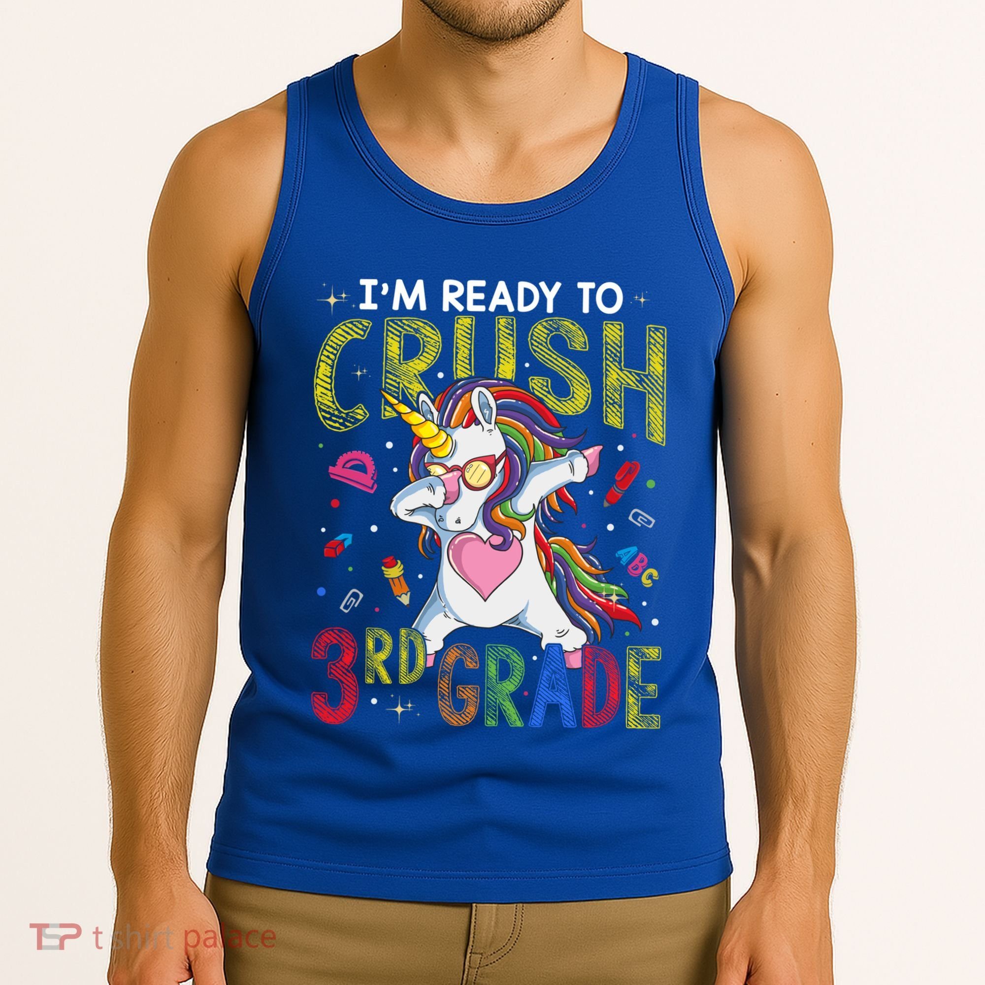 Im Ready To Crush 3Rd Grade Dabbing Unicorn Third Grade Great Gift Tank Top