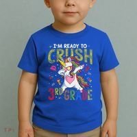 Im Ready To Crush 3Rd Grade Dabbing Unicorn Third Grade Great Gift Toddler T-Shirt thumb 2