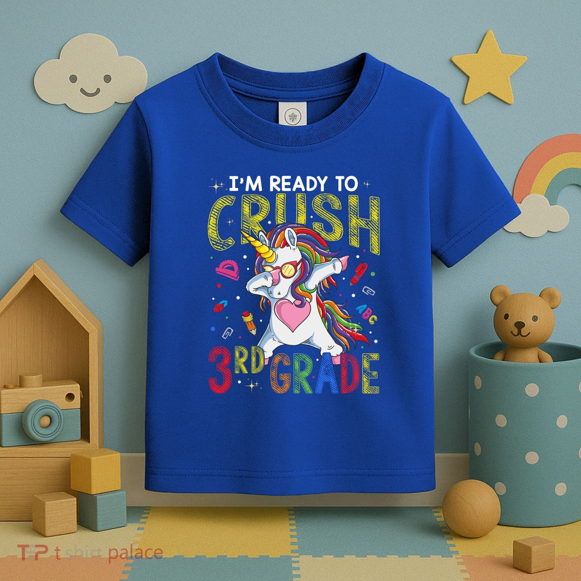 Im Ready To Crush 3Rd Grade Dabbing Unicorn Third Grade Great Gift Toddler T-Shirt