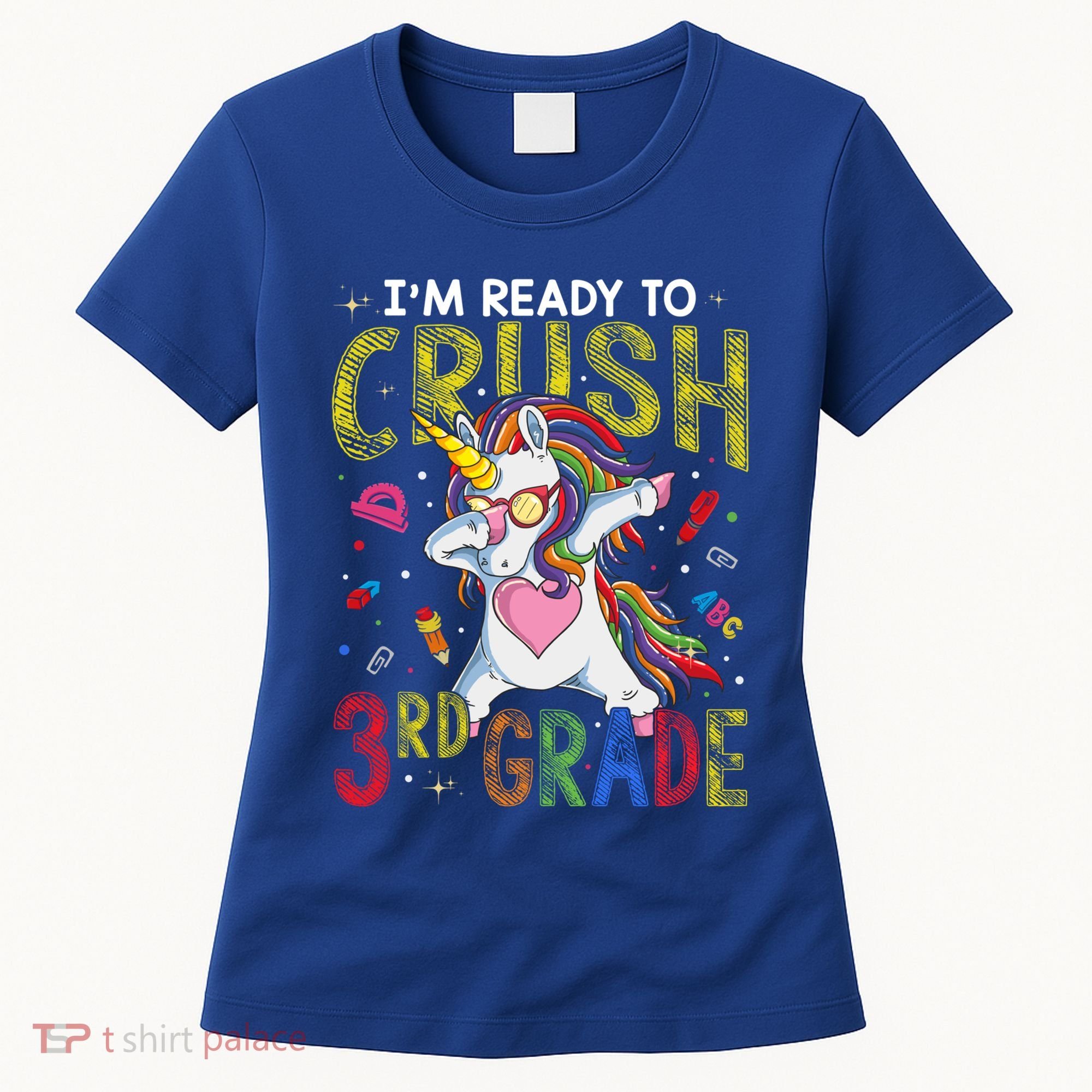 Im Ready To Crush 3Rd Grade Dabbing Unicorn Third Grade Great Gift Women's T-Shirt