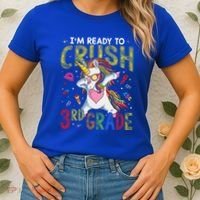 Im Ready To Crush 3Rd Grade Dabbing Unicorn Third Grade Great Gift Women's T-Shirt thumb 2
