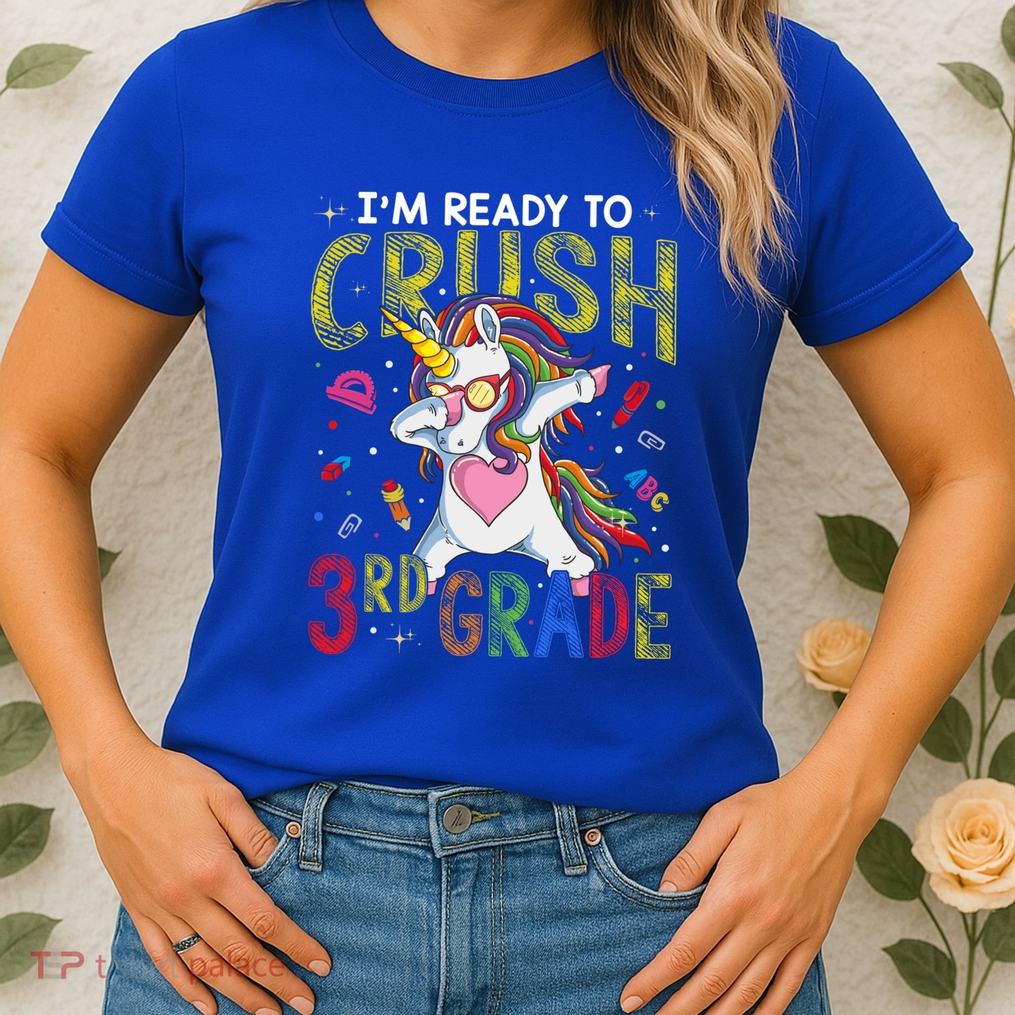 Im Ready To Crush 3Rd Grade Dabbing Unicorn Third Grade Great Gift Women's T-Shirt