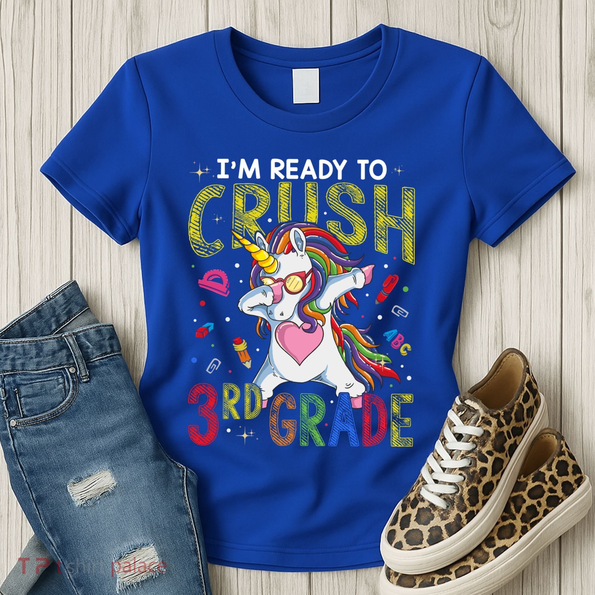 Im Ready To Crush 3Rd Grade Dabbing Unicorn Third Grade Great Gift Women's T-Shirt