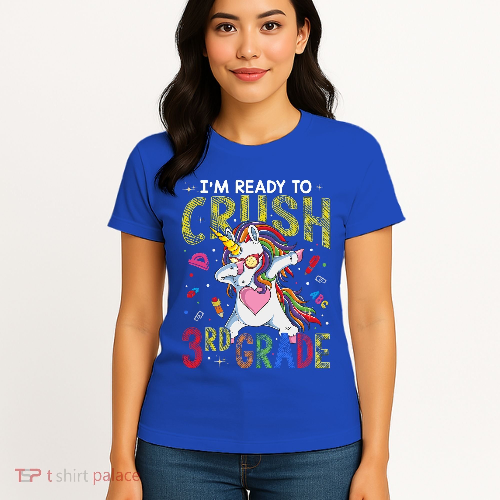 Im Ready To Crush 3Rd Grade Dabbing Unicorn Third Grade Great Gift Women's T-Shirt
