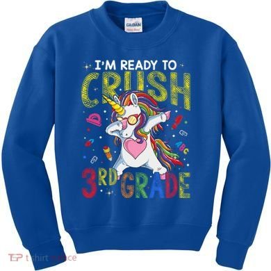 Im Ready To Crush 3Rd Grade Dabbing Unicorn Third Grade Great Gift Kids Sweatshirt