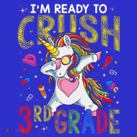 Im Ready To Crush 3Rd Grade Dabbing Unicorn Third Grade Great Gift Kids Long Sleeve Shirt thumb 2