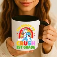 Im Ready To Crush 1St Grade Unicorn Narwhal Back To School Funny Gift Coffee Mug thumb 3