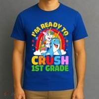 Im Ready To Crush 1St Grade Unicorn Narwhal Back To School Funny Gift T-Shirt thumb 3
