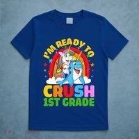 Im Ready To Crush 1St Grade Unicorn Narwhal Back To School Funny Gift T-Shirt thumb 5