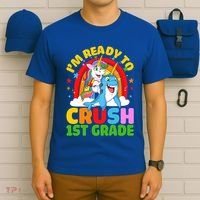 Im Ready To Crush 1St Grade Unicorn Narwhal Back To School Funny Gift T-Shirt thumb 6