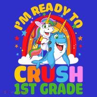 Im Ready To Crush 1St Grade Unicorn Narwhal Back To School Funny Gift Women's Tank Top thumb 5