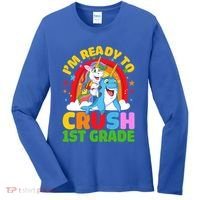 Im Ready To Crush 1St Grade Unicorn Narwhal Back To School Funny Gift Women's Long Sleeve Shirt thumb 0