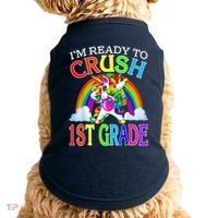 Im Ready To Crush 1st Grade Unicorn Back To School Doggie Tank thumb 0