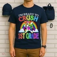 Im Ready To Crush 1st Grade Unicorn Back To School T-Shirt thumb 6