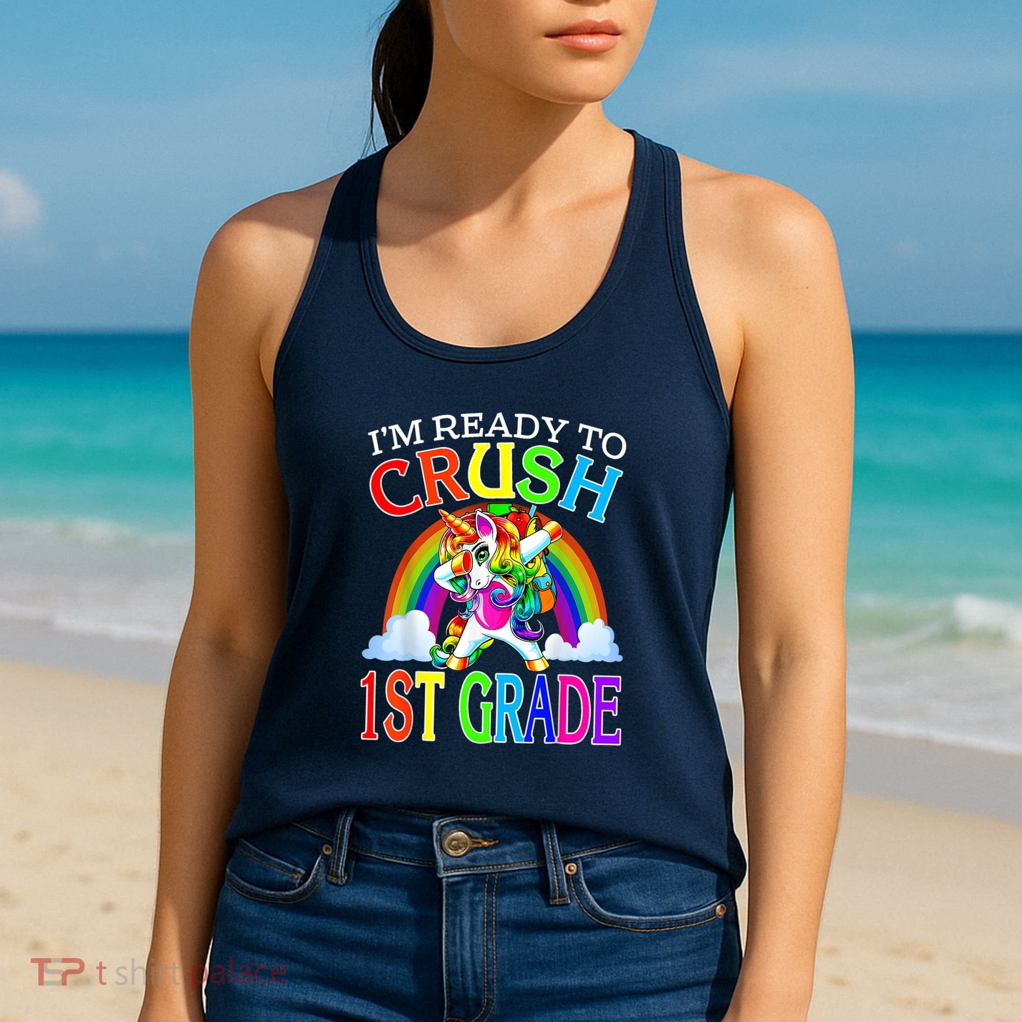 Im Ready To Crush 1st Grade Unicorn Back To School Women's Tank Top