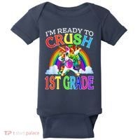 Im Ready To Crush 1st Grade Unicorn Back To School Baby Bodysuit thumb 0