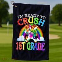 Im Ready To Crush 1st Grade Unicorn Back To School Golf Towel thumb 1