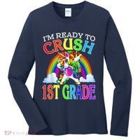 Im Ready To Crush 1st Grade Unicorn Back To School Women's Long Sleeve Shirt thumb 0