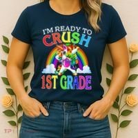 Im Ready To Crush 1st Grade Unicorn Back To School Women's T-Shirt thumb 2