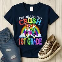 Im Ready To Crush 1st Grade Unicorn Back To School Women's T-Shirt thumb 3