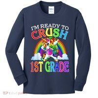 Im Ready To Crush 1st Grade Unicorn Back To School Kids Long Sleeve Shirt thumb 0