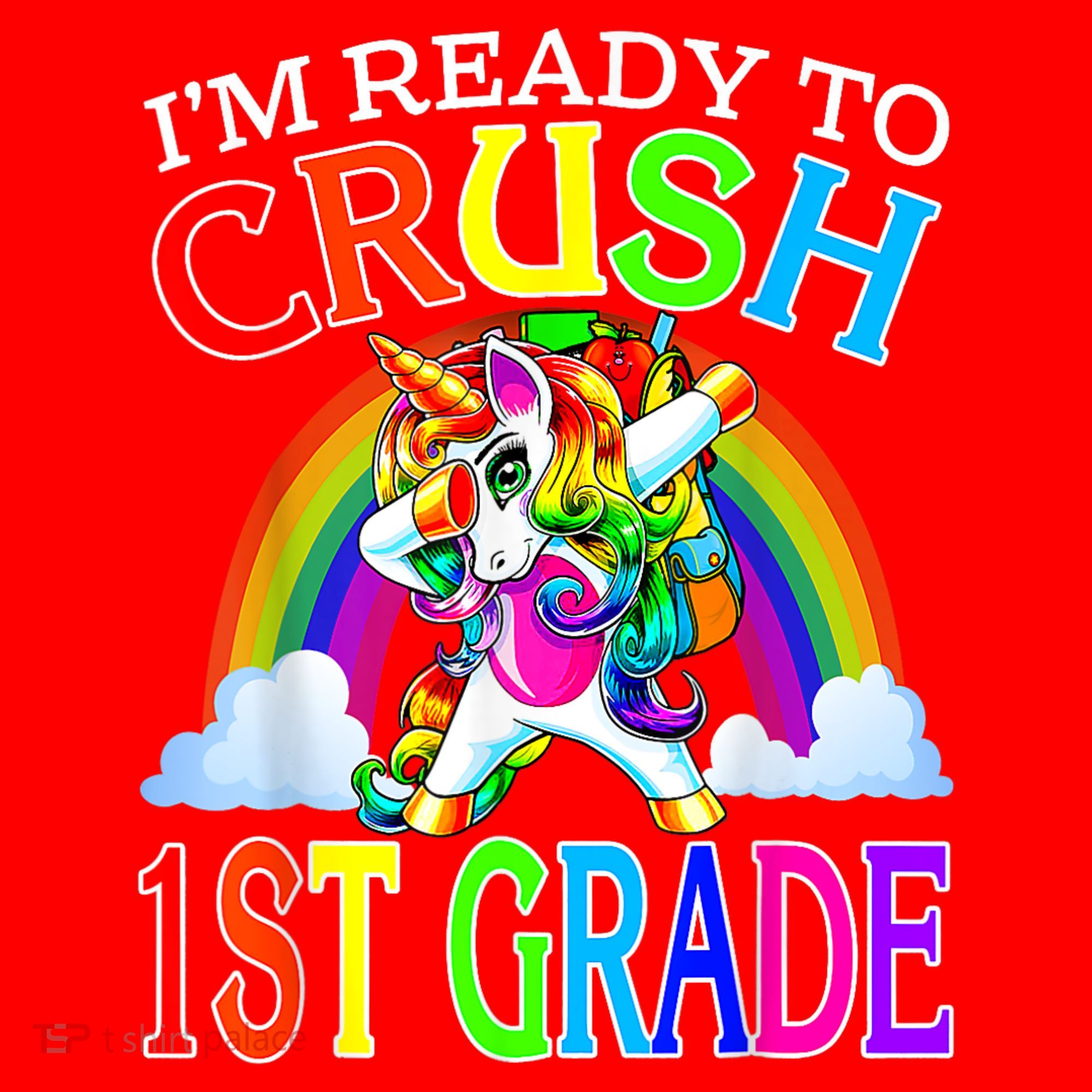 Im Ready To Crush 1st Grade Unicorn Back To School Santa Hat