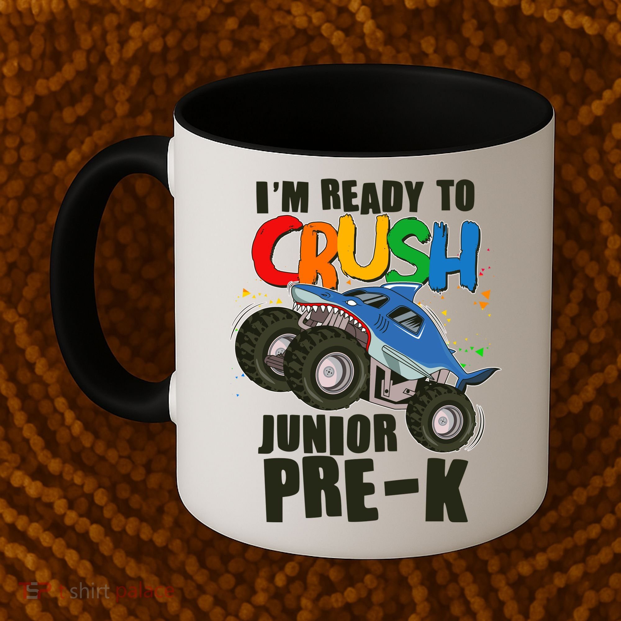 Im Ready To Crush Junior Pre K Shark Monster Truck Coffee Mug