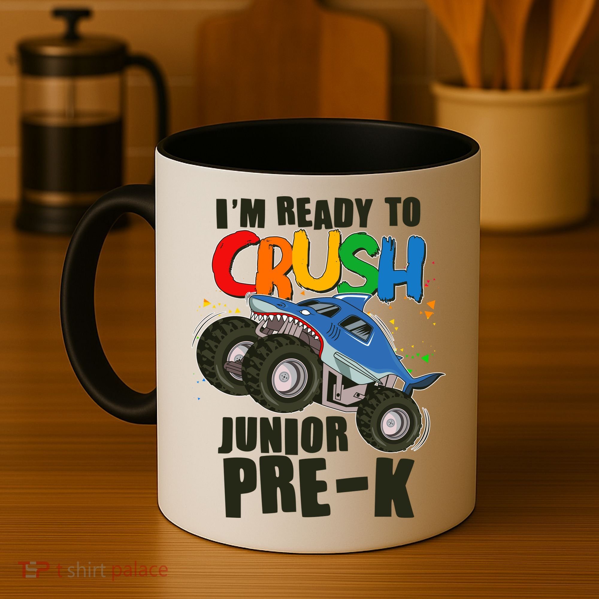 Im Ready To Crush Junior Pre K Shark Monster Truck Coffee Mug