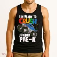 Im Ready To Crush Junior Pre K Shark Monster Truck Tank Top thumb 3