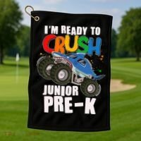 Im Ready To Crush Junior Pre K Shark Monster Truck Golf Towel thumb 1