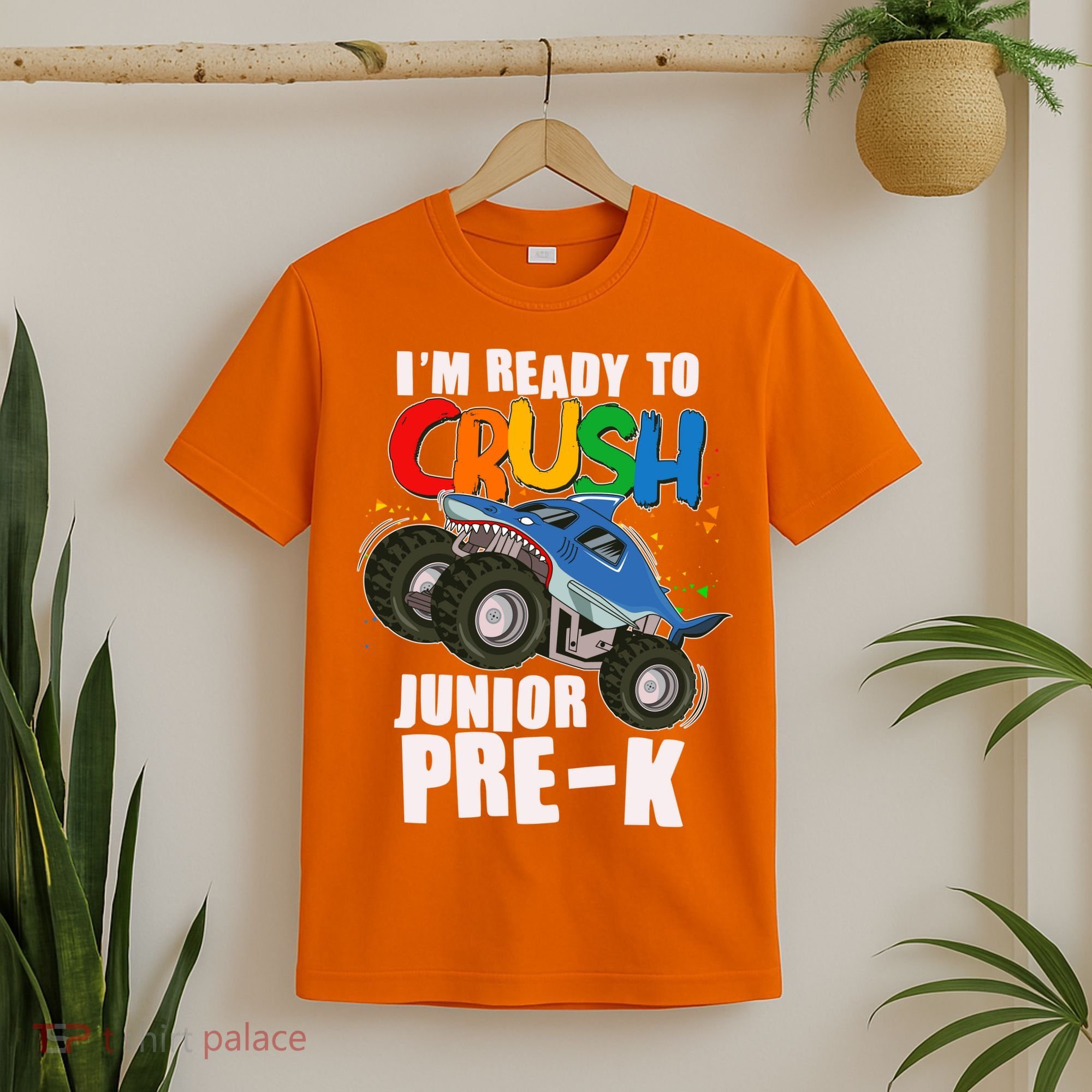 Im Ready To Crush Junior Pre K Shark Monster Truck T-Shirt