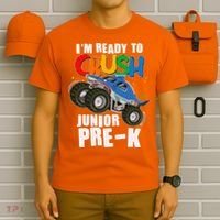 Im Ready To Crush Junior Pre K Shark Monster Truck T-Shirt thumb 6