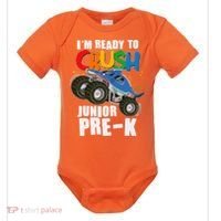 Im Ready To Crush Junior Pre K Shark Monster Truck Baby Bodysuit thumb 0