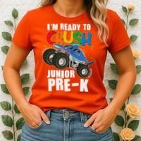 Im Ready To Crush Junior Pre K Shark Monster Truck Women's T-Shirt thumb 2