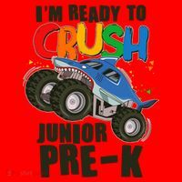 Im Ready To Crush Junior Pre K Shark Monster Truck Santa Hat thumb 1